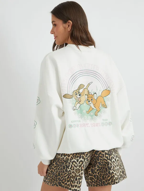 Disney Fox & The Hound Flower Sweatshirt sold by Skinnydip London