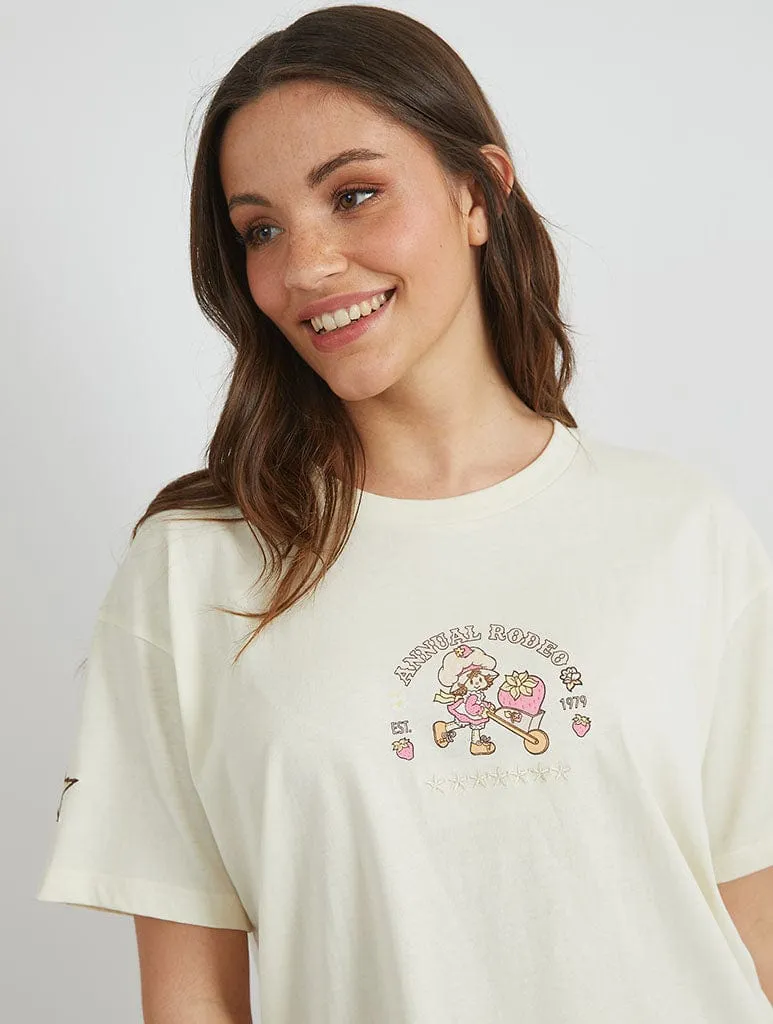 Strawberry Shortcake x Skinnydip Stay Wild T-Shirt in Ecru sold by Skinnydip London product image thumbnail 4