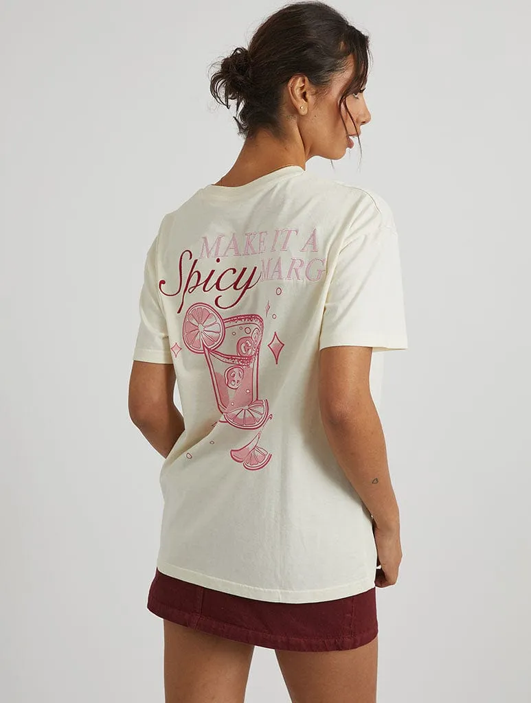 Spicy Margs T-Shirt in Ecru sold by Skinnydip London product image thumbnail 3