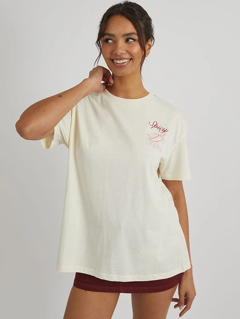 Spicy Margs T-Shirt in Ecru sold by Skinnydip London product image thumbnail 2