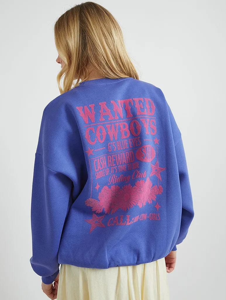 Wanted Cowboys Sweatshirt sold by Skinnydip London