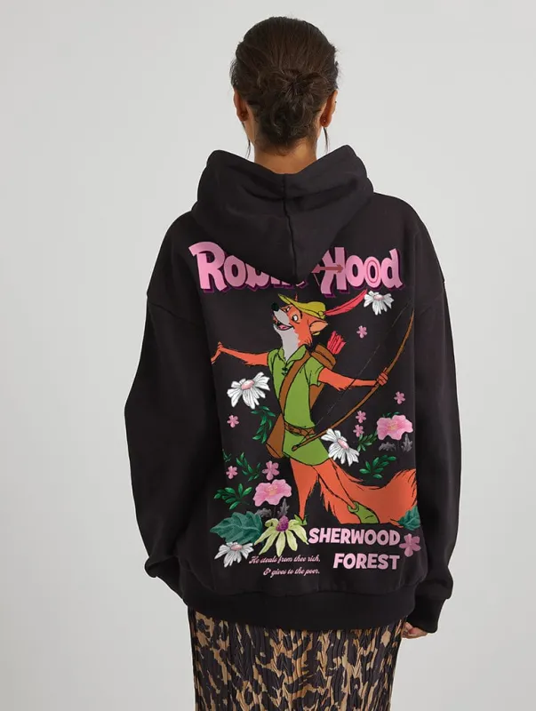 Robin Hood Sherwood Forest Hoodie in Black sold by Skinnydip London