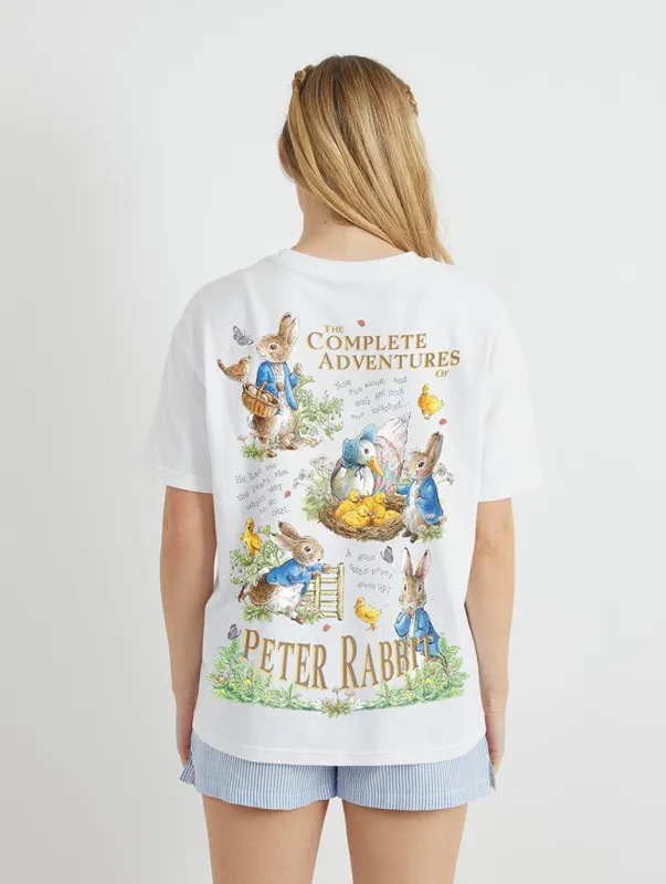 Peter Rabbit x Skinnydip Complete Adventures T-Shirt in Ecru sold by Skinnydip London