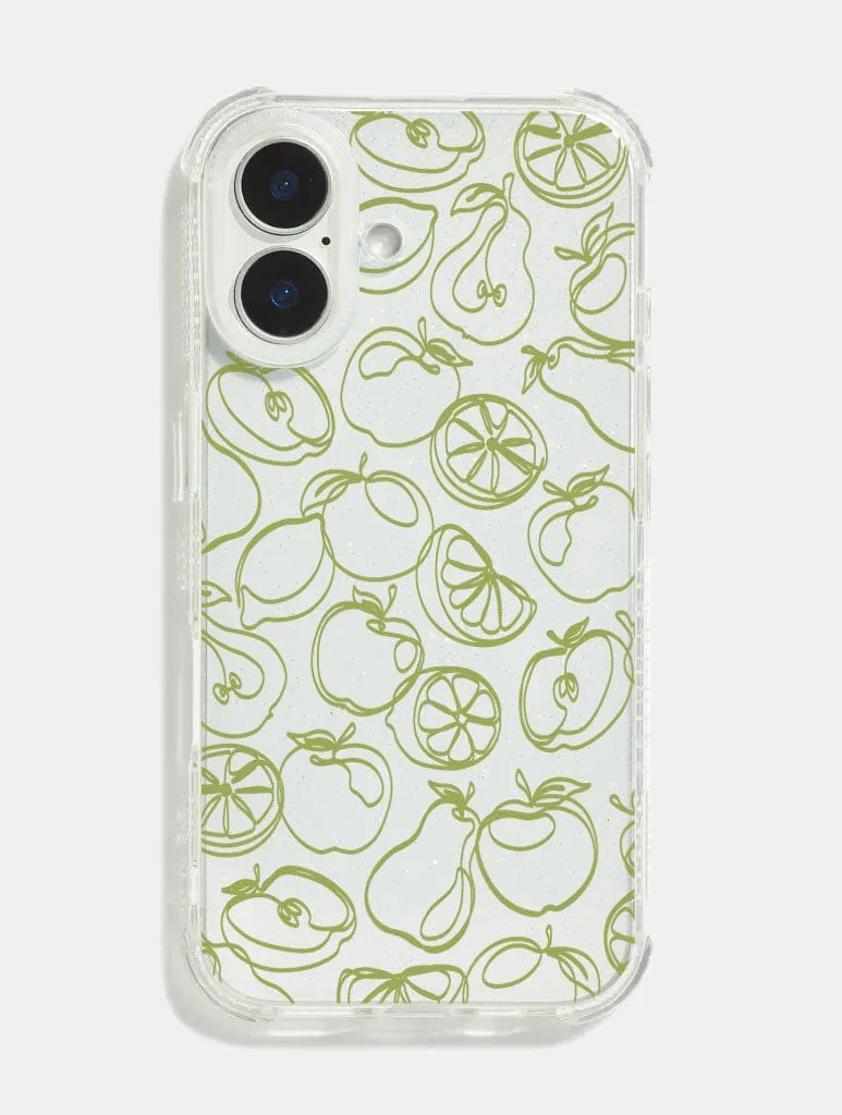 Green Fruit Outline Shock iPhone Case sold by Skinnydip London