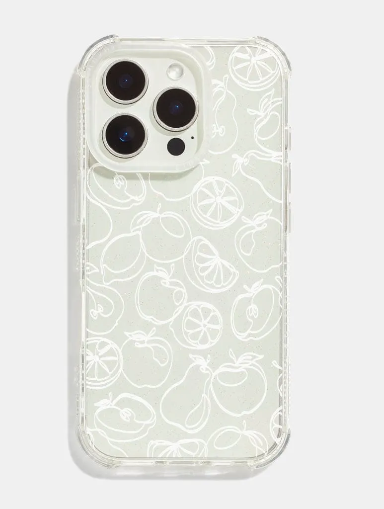 White Fruit Outline Shock iPhone Case sold by Skinnydip London