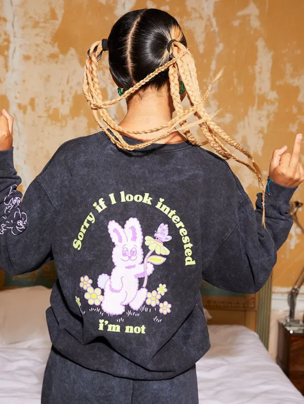 Bunny Slogan Oversized Sweatshirt sold by Skinnydip London