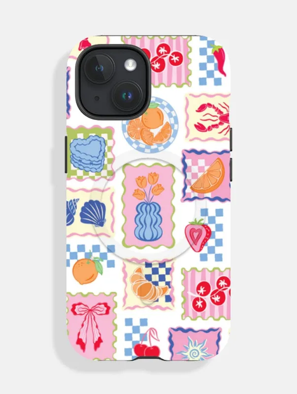 Patchwork Picnic MagSafe Ultra Protective iPhone Case sold by Skinnydip London