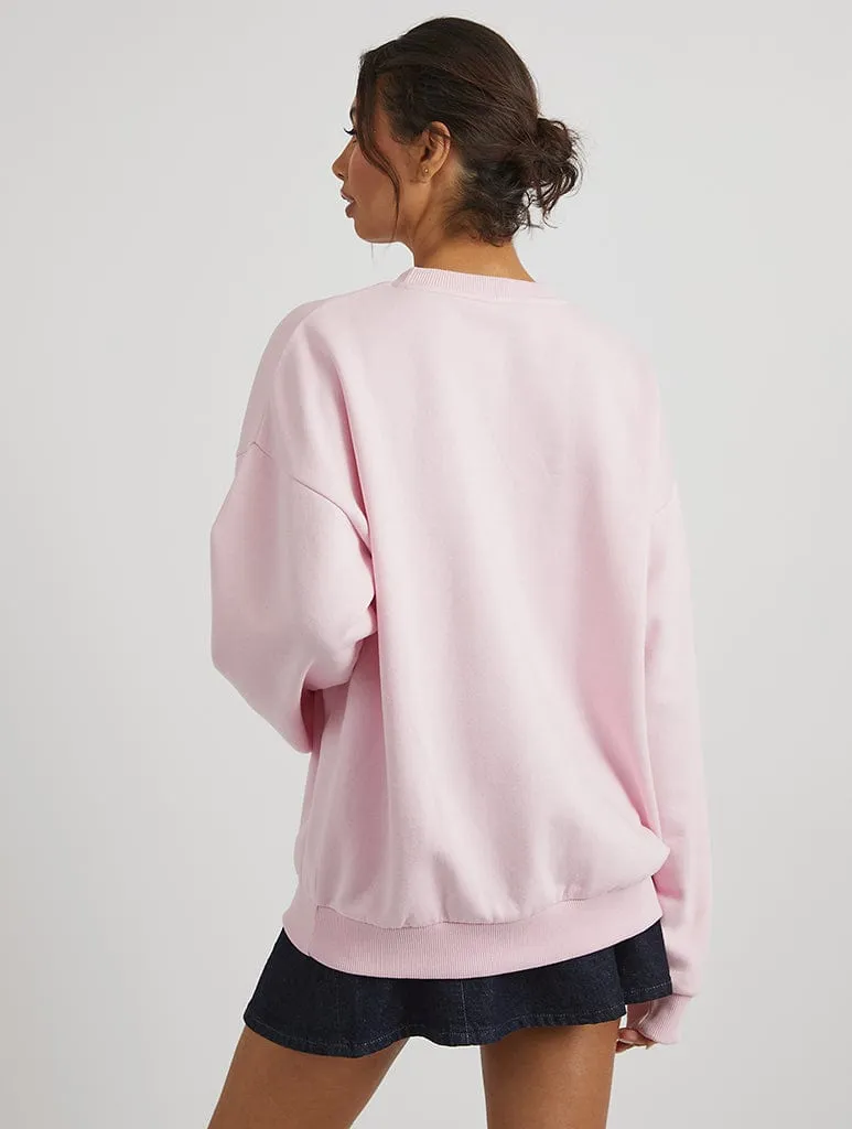 Glass is Always Half Full Sweatshirt In Pink sold by Skinnydip London product image thumbnail 2