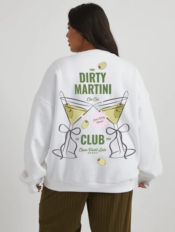 The Dirty Martini Club Sweatshirt In Ecru sold by Skinnydip London