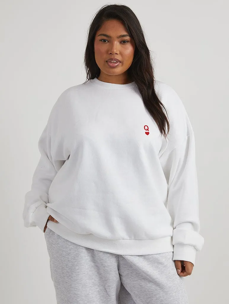 Lucky Girl Sweatshirt In Ecru sold by Skinnydip London product image thumbnail 2