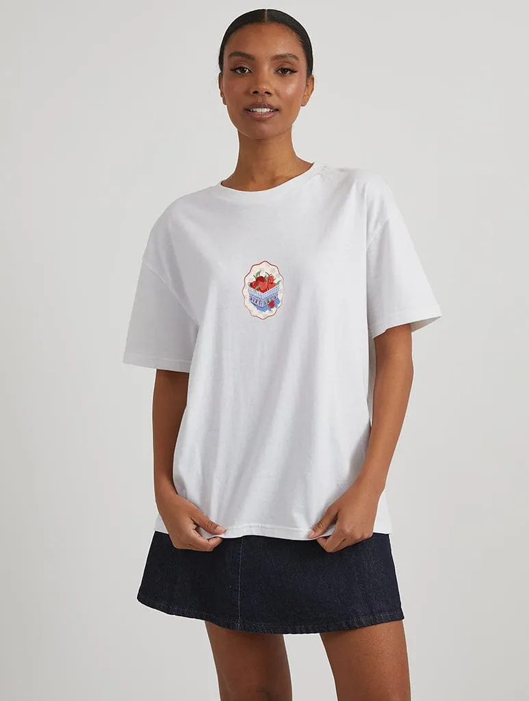 Stop Being So Cherry Picky T-Shirt in Ecru sold by Skinnydip London product image thumbnail 2