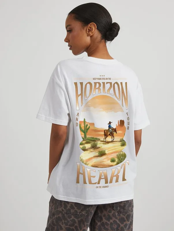 Horizon T-Shirt in Ecru sold by Skinnydip London