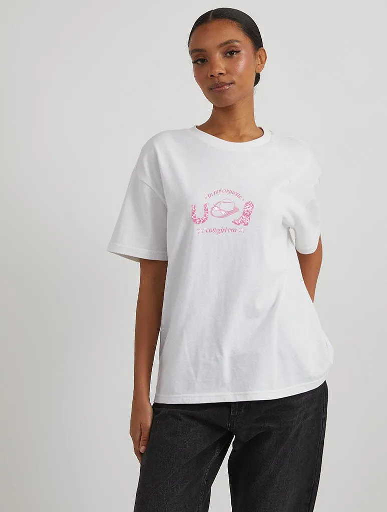 Coquette Cowgirl Era T-Shirt in Ecru sold by Skinnydip London product image thumbnail 2