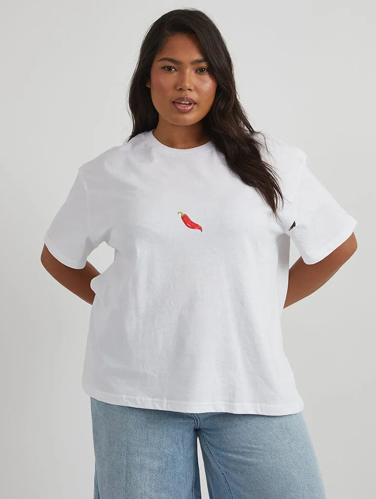 Blue Picante Please T-Shirt in Ecru sold by Skinnydip London product image thumbnail 2