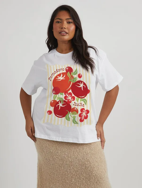 Pomodoro T-Shirt in Ecru sold by Skinnydip London