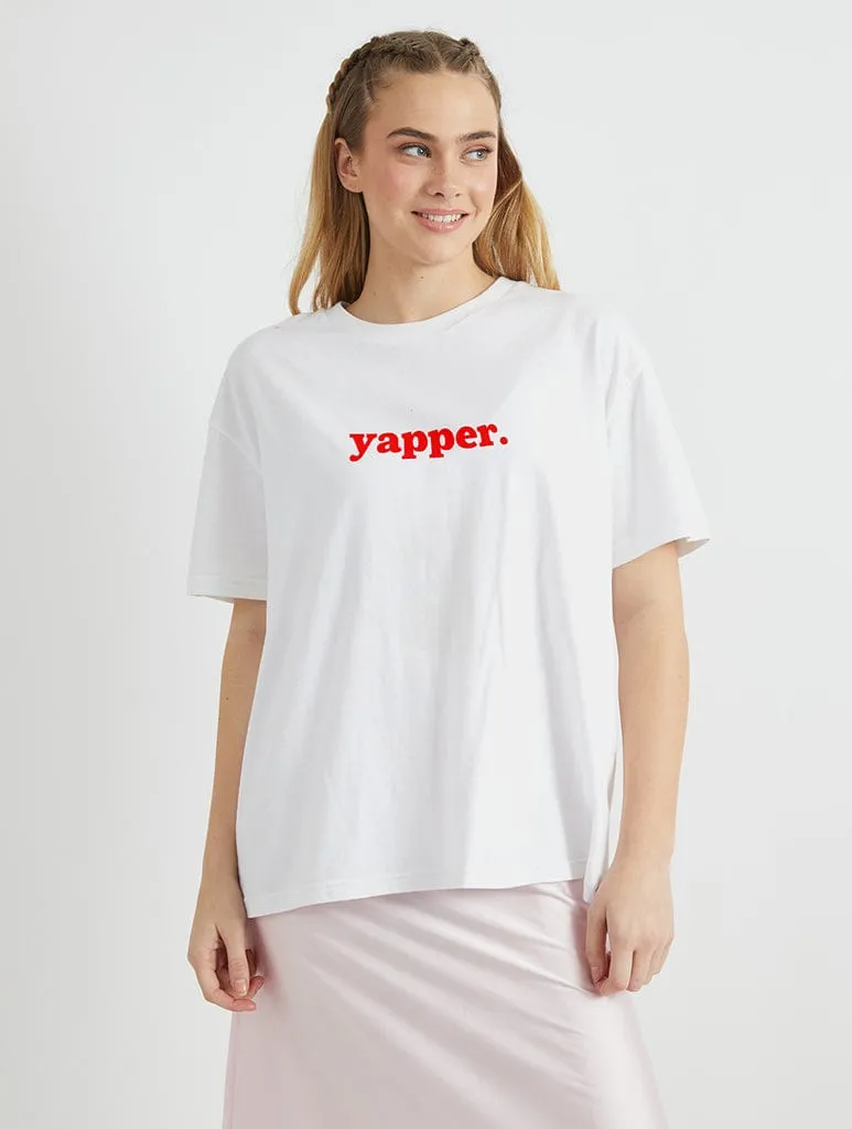 Yapper T-Shirt in Ecru sold by Skinnydip London