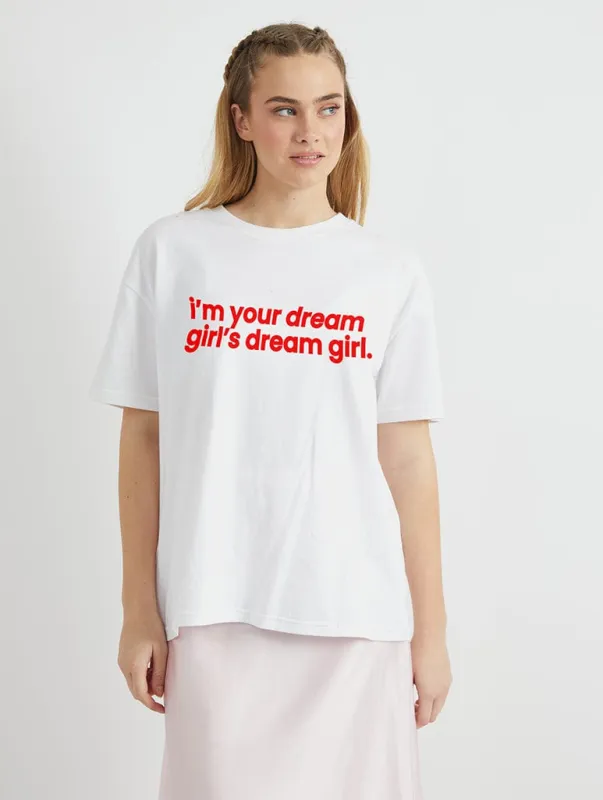 I'm Your Dream Girl's Dream Girl T-Shirt in Ecru sold by Skinnydip London