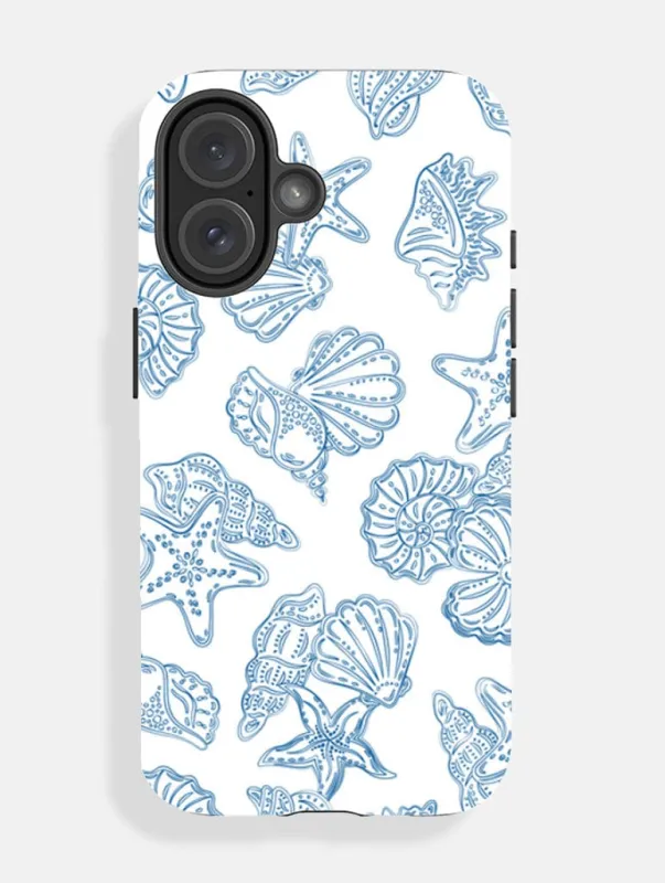 Blue Sea Shells Ultra Protective iPhone Case sold by Skinnydip London