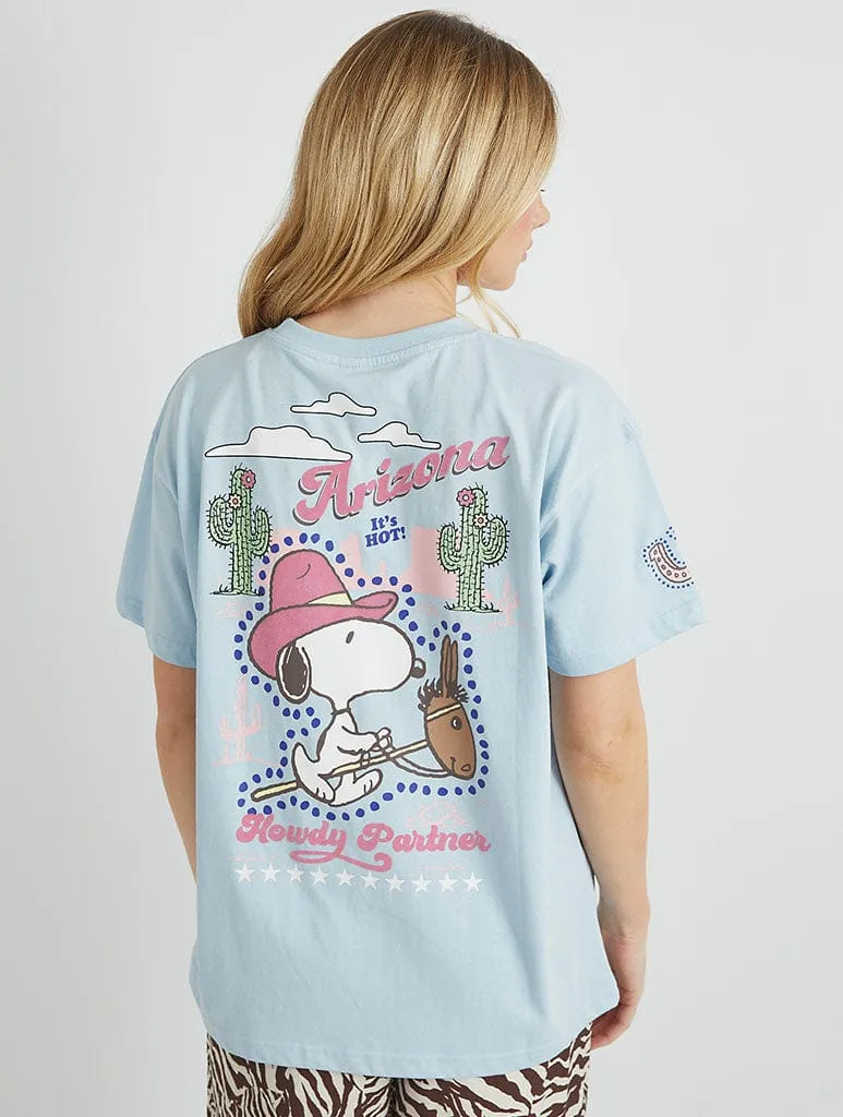 Peanuts x Skinnydip Snoopy Howdy Partner T-Shirt sold by Skinnydip London