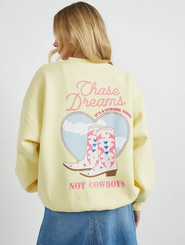 Chase Dreams Not Cowboys Sweatshirt sold by Skinnydip London