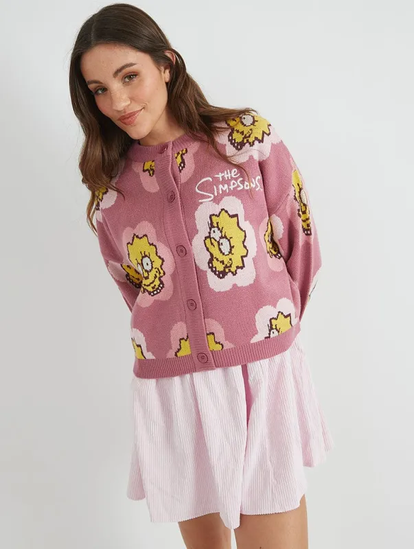 The Simpsons x Skinnydip Lisa Flower Knitted Cardigan sold by Skinnydip London