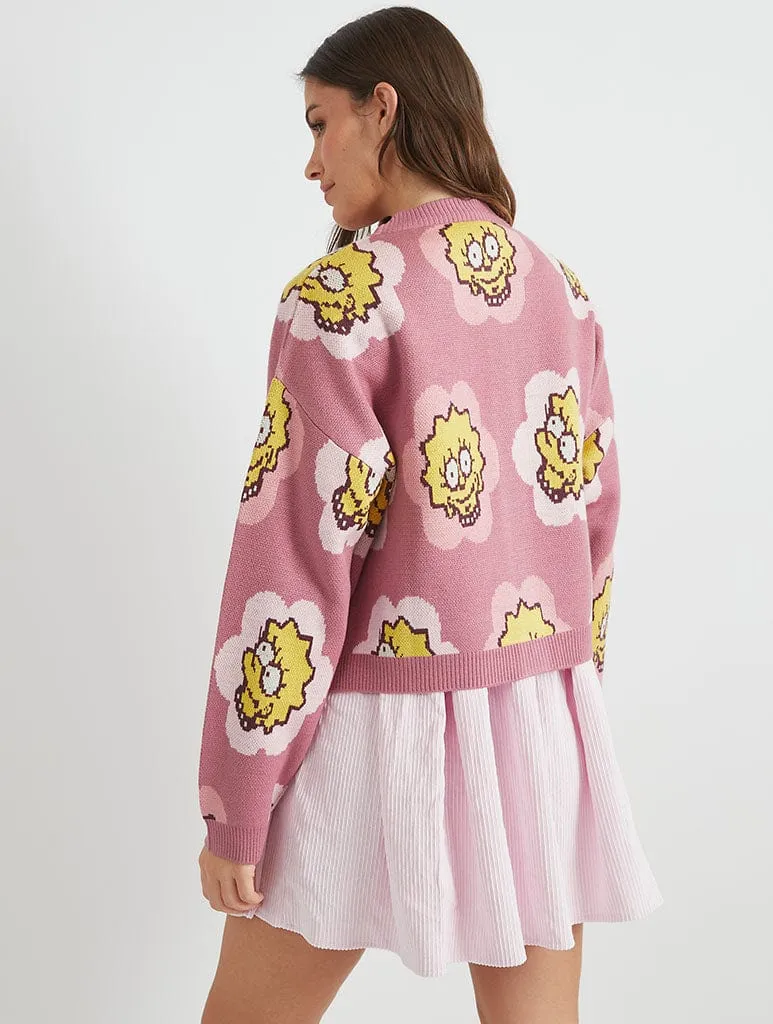 The Simpsons x Skinnydip Lisa Flower Knitted Cardigan sold by Skinnydip London product image thumbnail 4