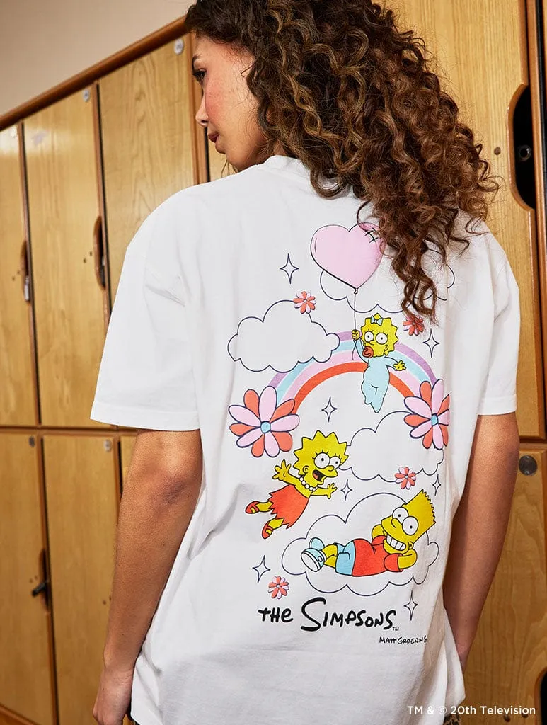 The Simpsons x Skinnydip Bart, Lisa & Maggie Rainbow T-Shirt sold by Skinnydip London