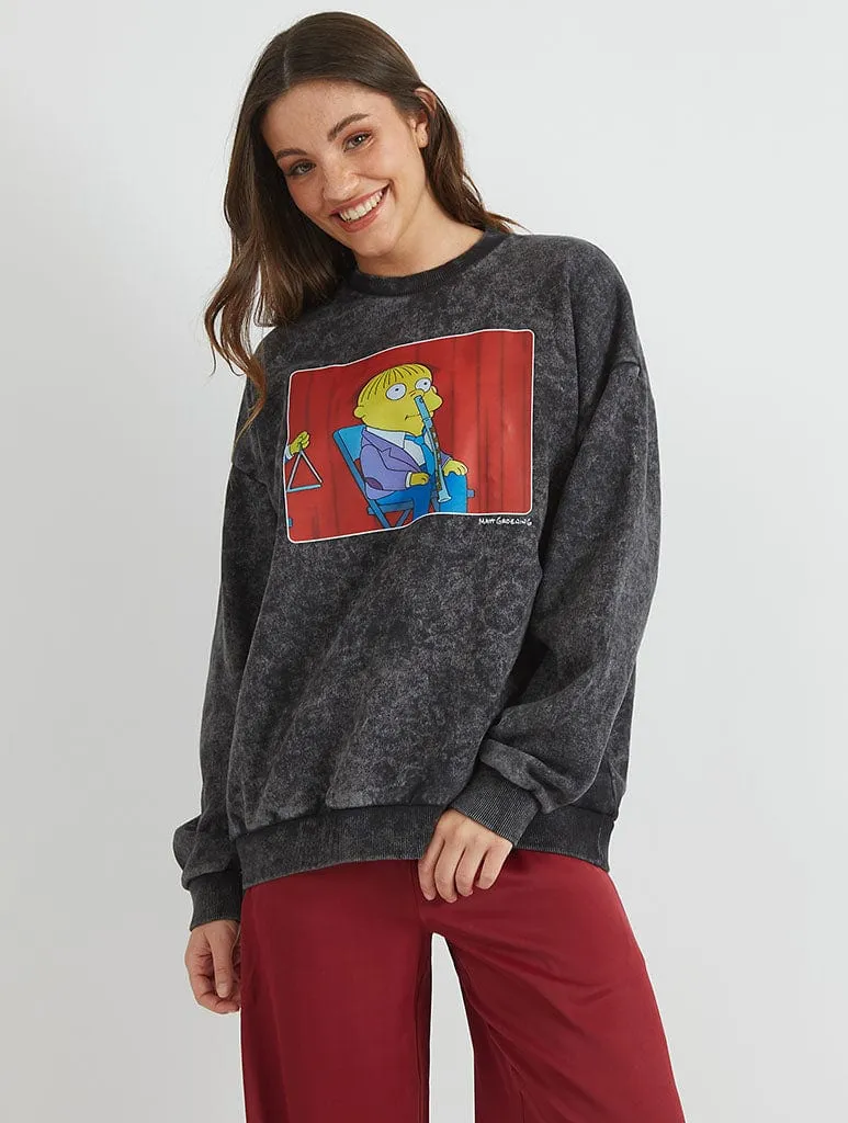 The Simpsons Ralph Sweatshirt in Acid Wash sold by Skinnydip London