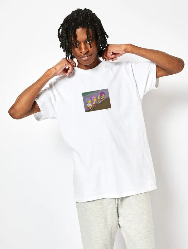 The Simpsons Boys in Wigs T-Shirt in White sold by Skinnydip London