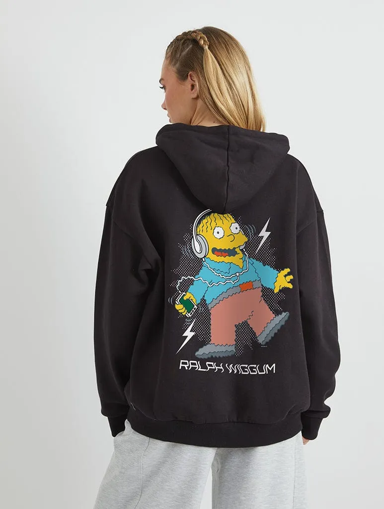 The Simpsons Ralph Wiggum Music Hoodie in Black sold by Skinnydip London