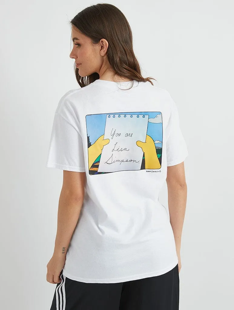 The Simpsons You Are Lisa T-Shirt in White sold by Skinnydip London