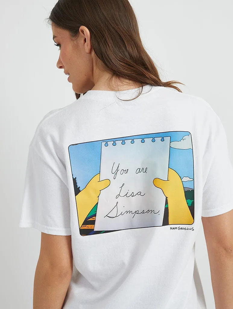 The Simpsons You Are Lisa T-Shirt in White sold by Skinnydip London product image thumbnail 3