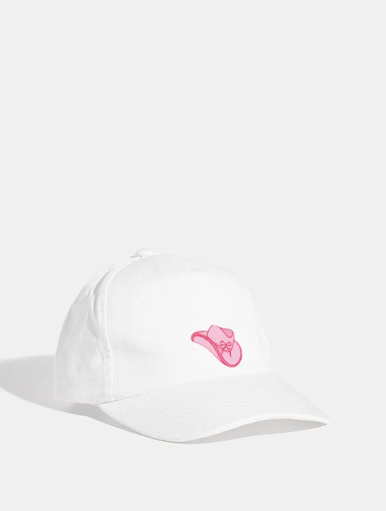 Coquette Cowgirl Hat Cap in White sold by Skinnydip London