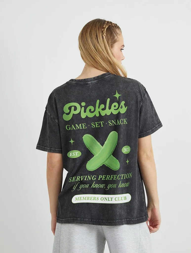 Pickles Perfection T-Shirt in Acid Wash sold by Skinnydip London