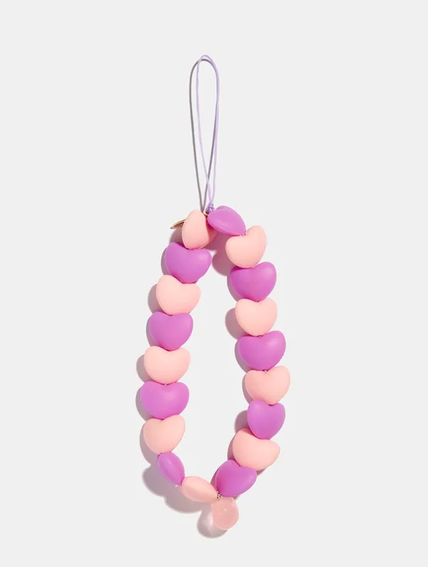 Y2K Heart Beaded Phone Strap sold by Skinnydip London