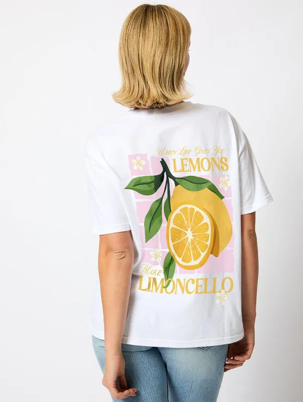 When Life Gives You Lemons Make Limoncello T-Shirt in Ecru sold by Skinnydip London