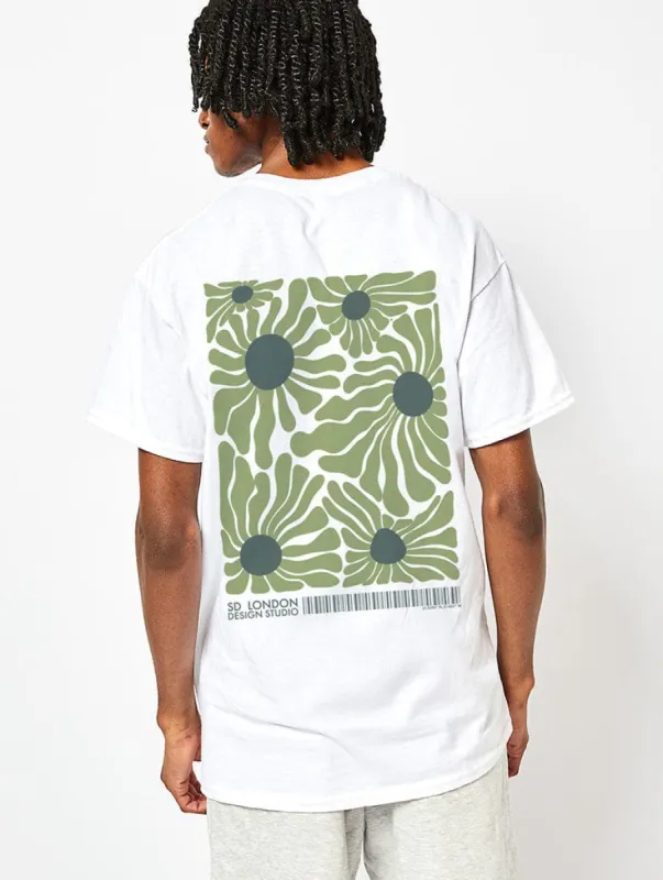 Retro Swirl T-Shirt in White sold by Skinnydip London