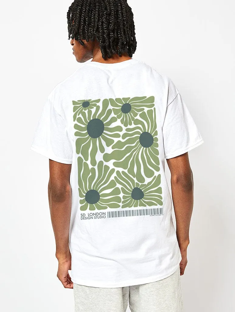 Retro Swirl T-Shirt in White sold by Skinnydip London