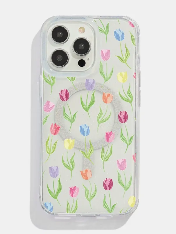 Multicolour Tulips Glitter MagSafe iPhone Case sold by Skinnydip London
