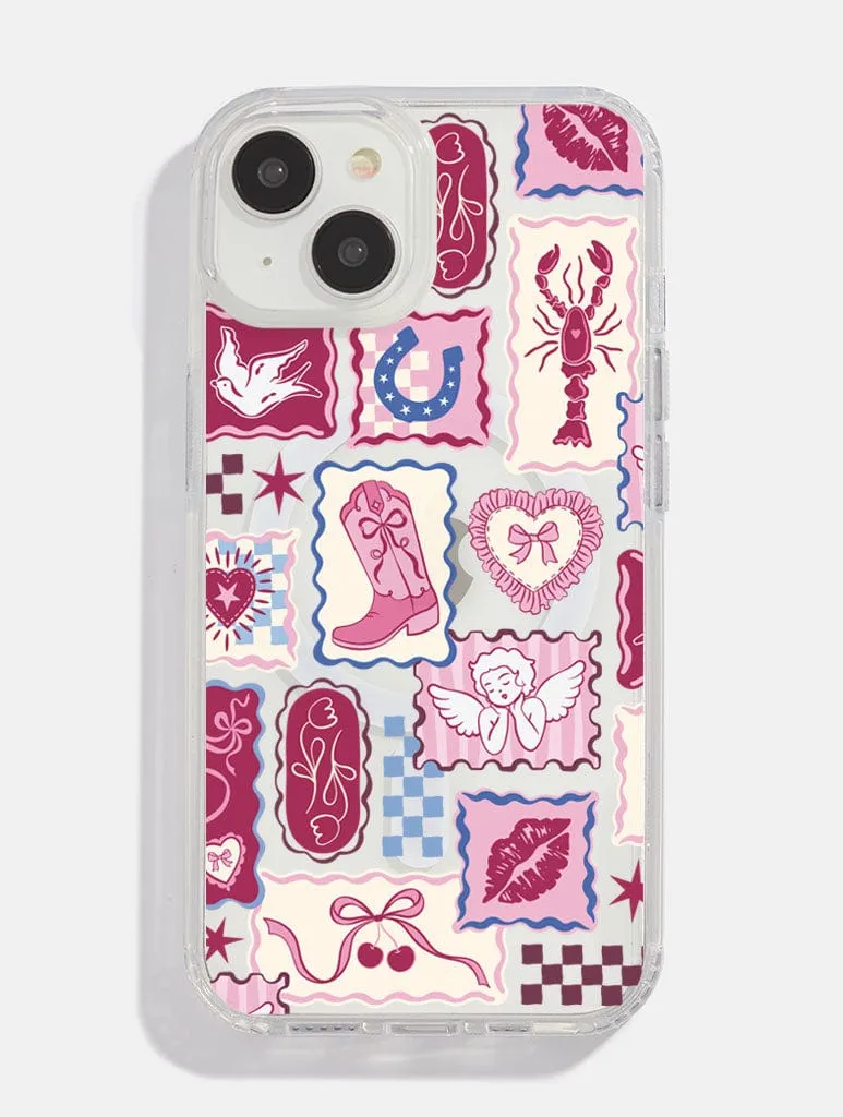 Burgundy Patchwork MagSafe iPhone Case sold by Skinnydip London