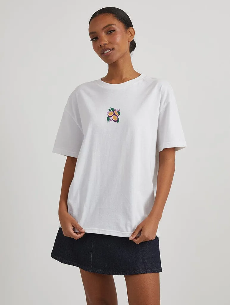 Passionate & Exotic Passionfruit T-Shirt in Ecru sold by Skinnydip London product image thumbnail 2