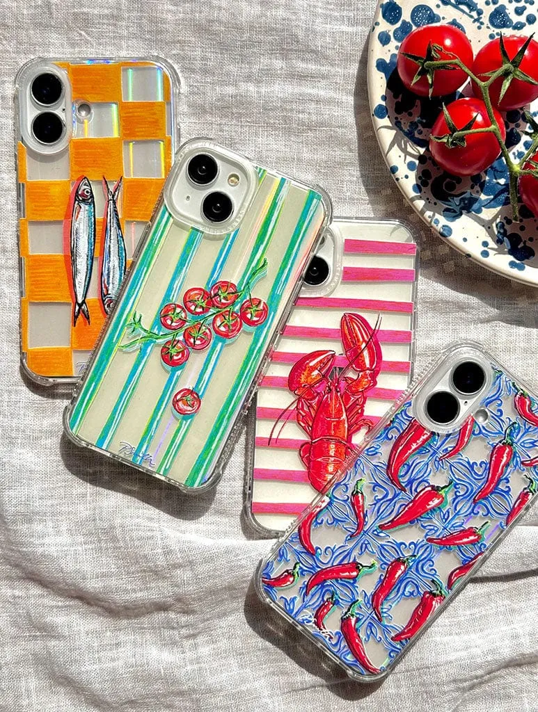 Pippa Smith Studio x Skinnydip Tomatoes On Green Stripes Shock iPhone Case sold by Skinnydip London product image thumbnail 3