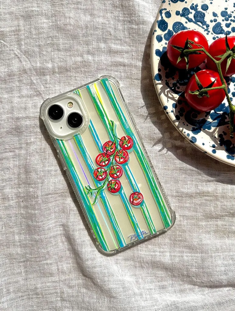 Pippa Smith Studio x Skinnydip Tomatoes On Green Stripes Shock iPhone Case sold by Skinnydip London product image thumbnail 2