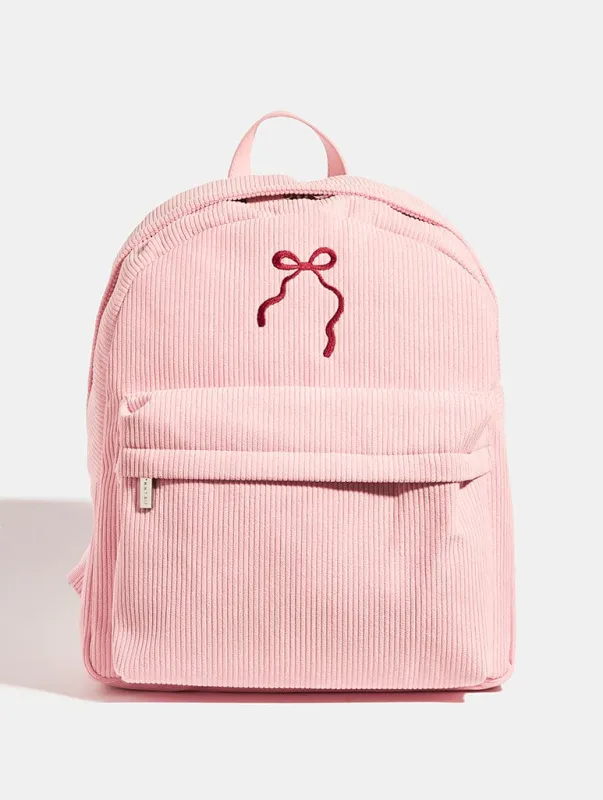 Pink Bow Embroidered Backpack sold by Skinnydip London