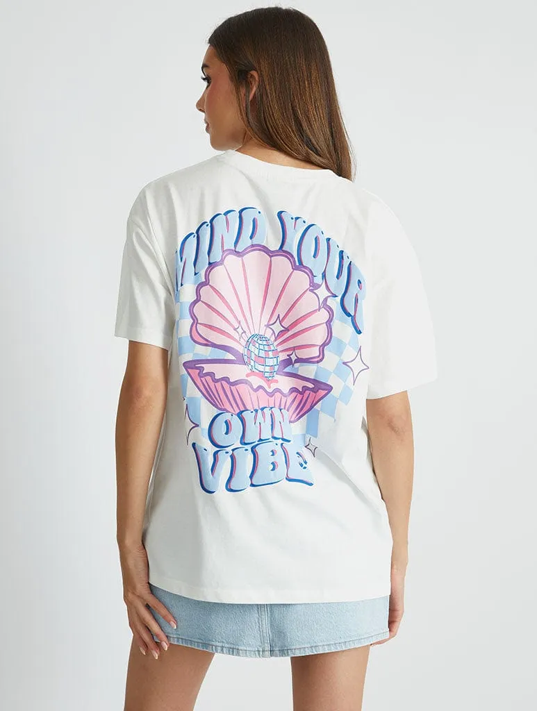 Mind Your Own Vibe Shell T-Shirt sold by Skinnydip London