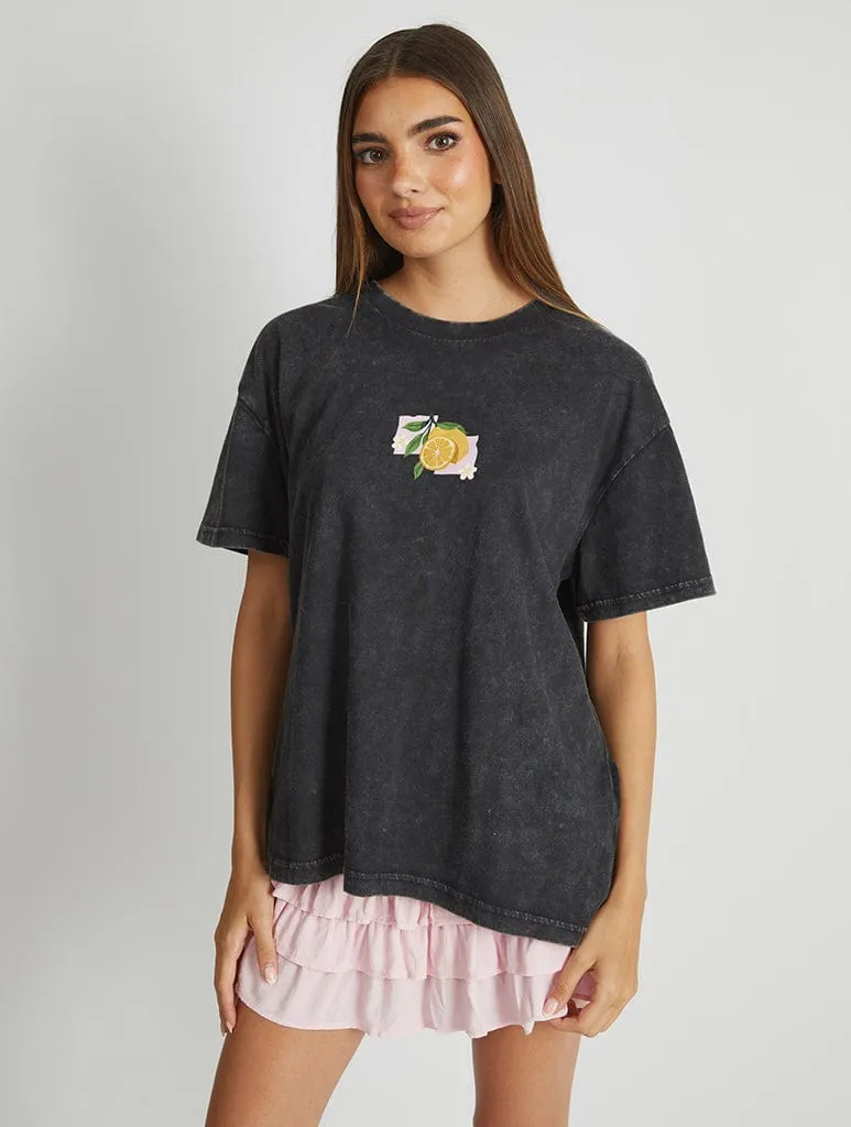 When Life Gives You Lemons Make Limoncello T-Shirt in Acid Wash sold by Skinnydip London product image thumbnail 2