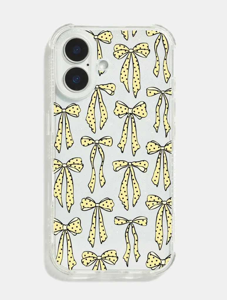 Yellow Polka Dot Bows Shock iPhone Case sold by Skinnydip London