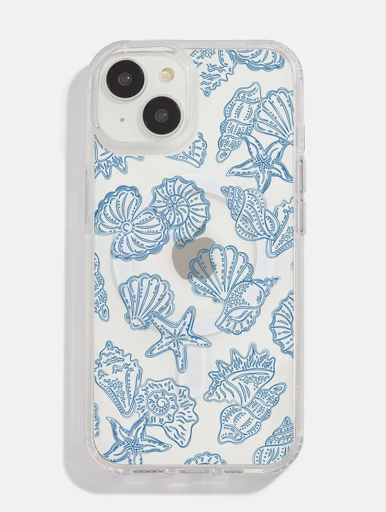 Blue Outline Sea Shells MagSafe iPhone Case sold by Skinnydip London