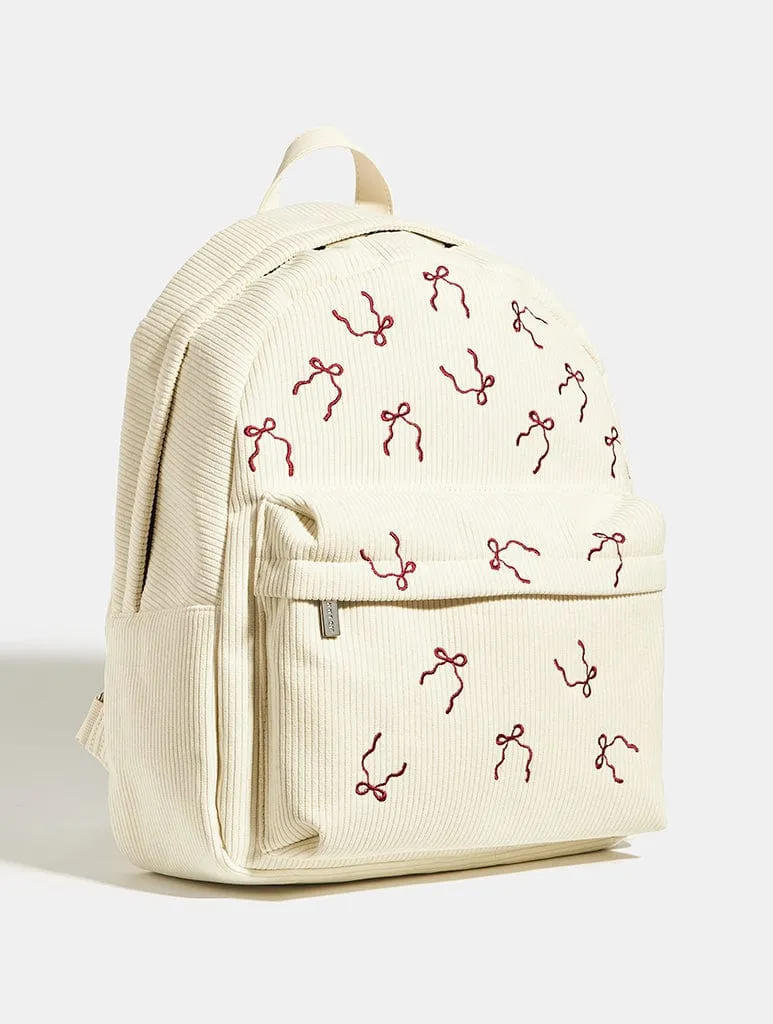 Burgundy Bow Embroidered Backpack sold by Skinnydip London product image thumbnail 2