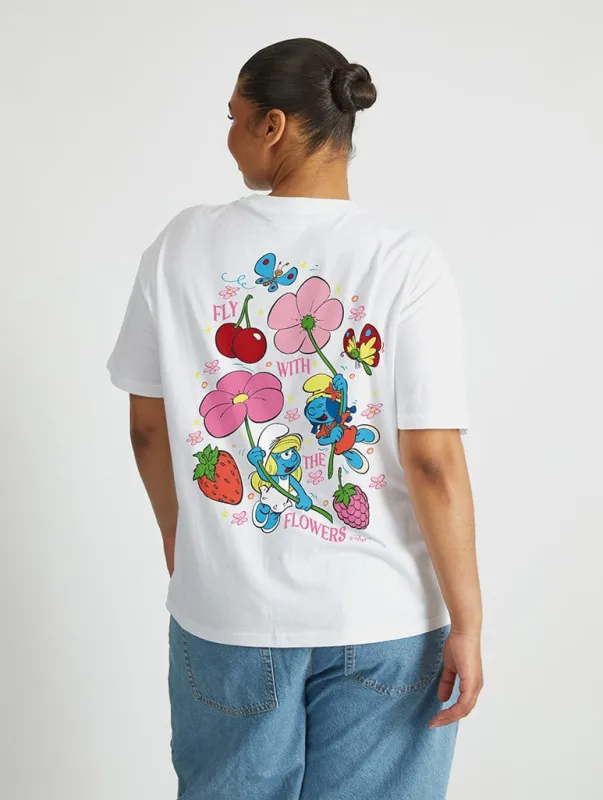 The Smurfs Flying Flowers T-Shirt sold by Skinnydip London
